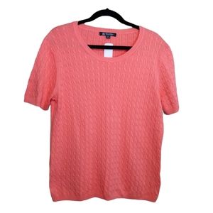 Brooks Brothers short sleeve supima cotton cable knit top